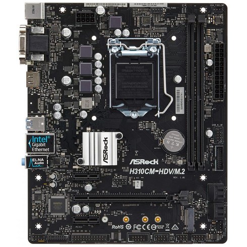 ASRock Intel H310 칩 탑재 Micro ATX 마더보드 H310CM-HDV/M.2, 상품명참조