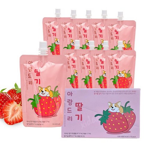 아람드리 딸기 주스 (138ml*10입) x 3박스, 138ml, 30개