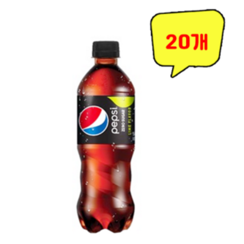 2023년 가성비 최고 펩시제로 - 펩시 제로 슈거 라임향, 20개, 500ml