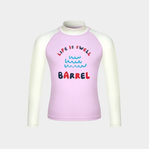 BARREL 키즈 바이브 라글란배색 래쉬가드 핑크 (B3SKWRG002PNK)