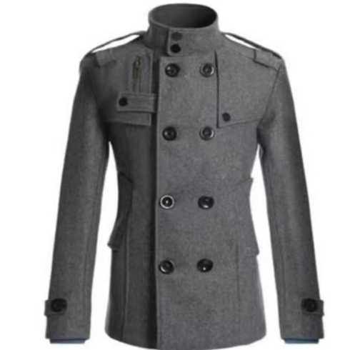 2023년 가성비 최고 남자더블코트 - VIIBOY 2022 가을/겨울 남성 모직 코트 중장형 양털 트렌치코트 더블 버클 코트