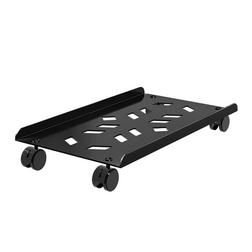 2024년 가성비 최고 PC 본체받침대 슬림형블랙 - RUNHome 튼튼한 철제 PC 슬림 거치대 본체 데스크탑 트레이 이동식, 블랙