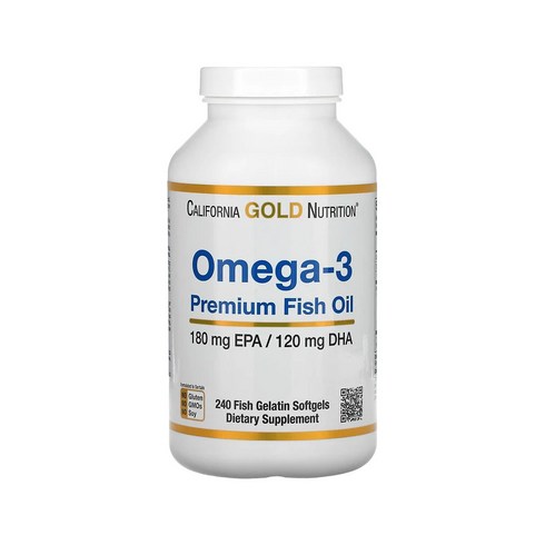 California Gold Nutrition 켈리포니아골드뉴트리션 오메가3 프리미엄 피쉬 오일 피쉬 젤라틴 소프트젤 240정, 1개