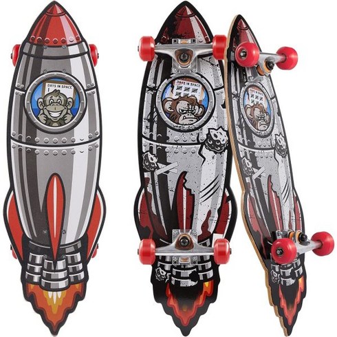 Voyager 크루저 크루즈 보드 쿠르져 인쇄된 그래픽 그립 테이프 스케이트보드. ABEC, Rocket