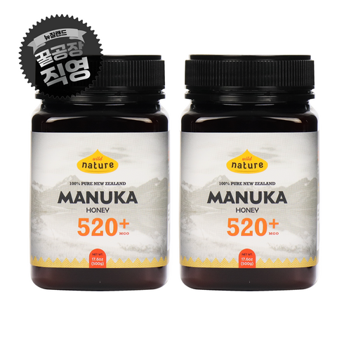 마누카꿀 - 뉴질랜드 마누카꿀 MGO 520+ UMF 15+ 수치, 2개, 500g