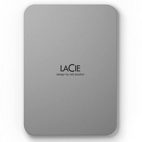 LaCie 모바일 드라이브 5TB 외장 하드 휴대용 HDD - 스페이스 그레이 USB-C USB 3.0 맥 및 PC 데스크톱용 1개월 어도비 CC STHG5000402, 문 실버