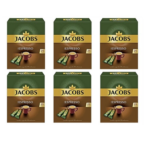 jacobs 야콥스 에스프레소 스틱 커피 25개입 6팩 Espresso type instant coffee sticks, 6개, 25개