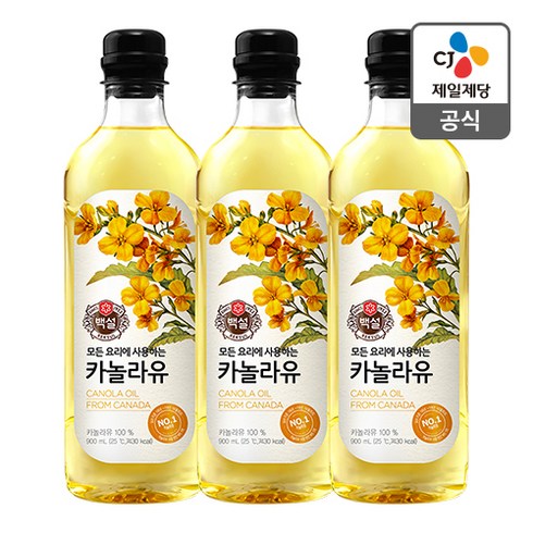 백설카놀라유900 - 백설 카놀라유, 900ml, 3개