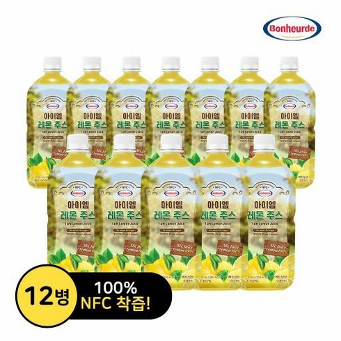 레모네이드신생아 - [KT알파쇼핑][레몬100][보넬드] 아이엠 레몬주스 12병 (1 000ml X 12병), 12개, 1L