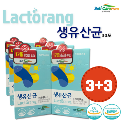 [셀프케어팜]3+3 락토랑 생유산균 30포, 1개, 기본, 60g