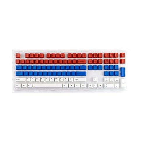바밀로 키캡 세트 108-Key Dye Sub PBT 레드 블루 화이트
