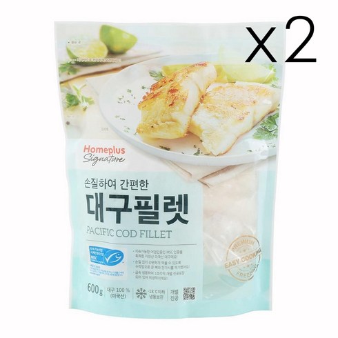 홈플러스시그니처 MSC인증 손질 대구필렛 600G(팩) x 2개 세트, 1개, 600g