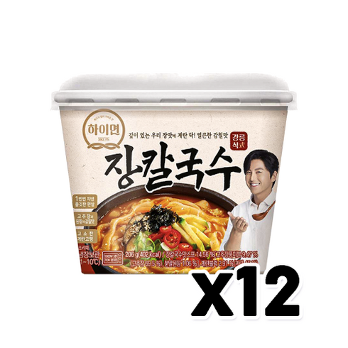 하이면 장칼국수 즉석용기큰컵 206g x 12개(한박스)