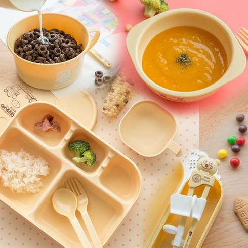 옥수수전분아기식판 - 옥수수로 유아식판 및 식기류, 옥수수로 식판 세트