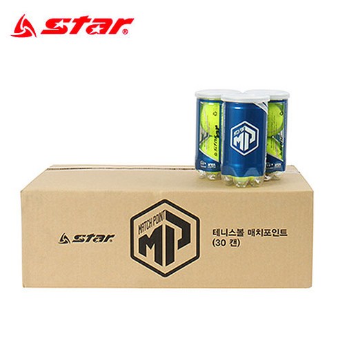 스타 매치포인트 TB172 테니스공 시합구 한박스 30캔, 라임그린, 30개