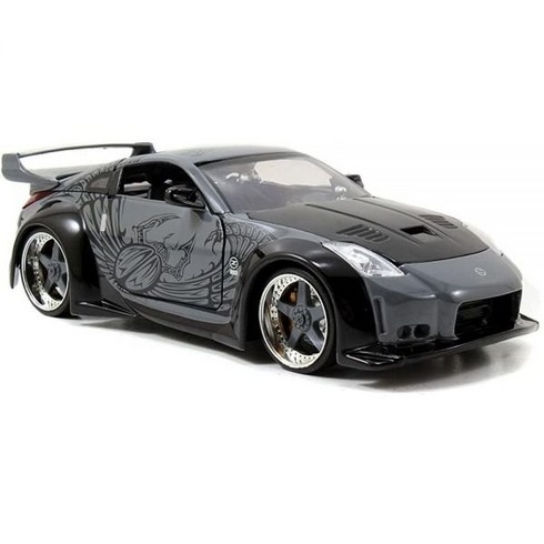 Jada Toys 분노의 질주 1:24 D.K.'s Nissan 350Z 다이캐스트 자동차 및 성인용 장난감 그레이 및 블랙 (97172)