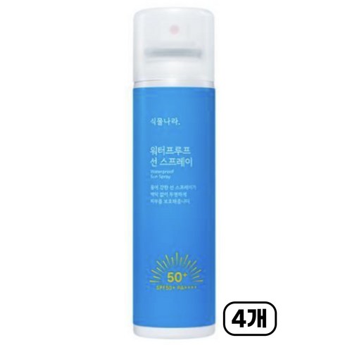 썬스프레이 - 식물나라 산소수 워터프루프 선스프레이 100ml SPF50+ PA+++ 여름 강 바다 물놀이 자외선차단, 200ml, 2세트