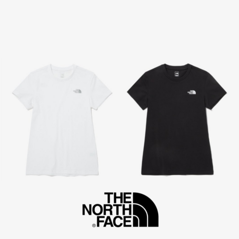 [백화점 매장판] 노스페이스 여성 코튼 기본 베이직 라운드 스트레치 면티 반팔 티셔츠