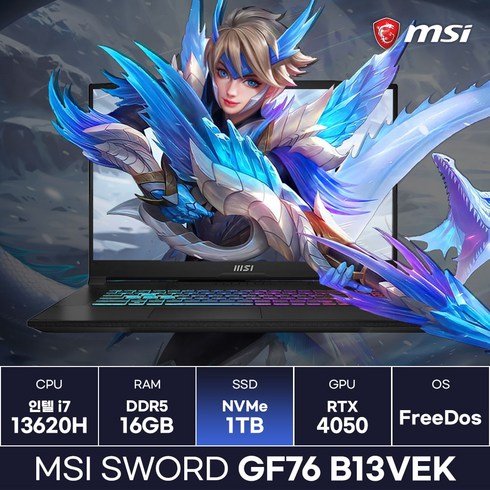 MSI Sword GF76 B13VEK i7 13세대 RTX4050 게이밍노트북 (1TB) / ICDI