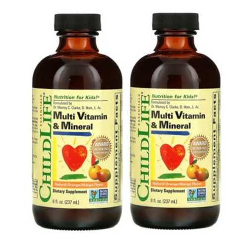 ChildLife Multi Vitamin Mineral 차일드라이프 키즈 액상 멀티비타민 237ml 2병, 1개