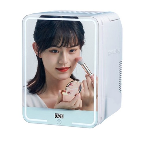 2023년 가성비 최고 화장품냉장고 - Pealy 화장품 냉장고 미니 냉장고 12L 대용량 LED 미러 디자인 냉온겸용 스마트 정온 저소음