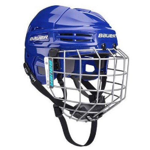 아이스하키 헬멧 훈련 입문 보호구 하키 장비 연습 취미, 재고 있음 블루 착용 마스크 L 사이즈