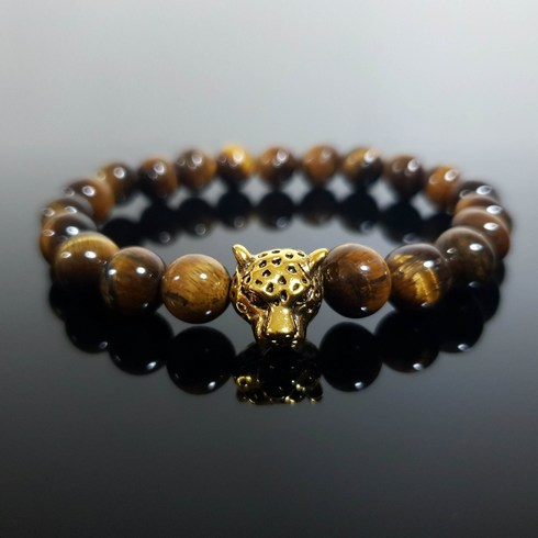 온리히어 호안석 팔찌 3A급 천연석 타이거 아이 재물운 금전운 사업운 부적 선물 케이스 포함, 1개