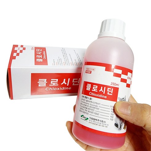 강아지 소독 걱정 NO 클로시딘 250ml(+100ml 투약병)고양이 턱드름 소독제 링웜 알파헥시딘, 클로시딘 250ml_1개+공병1개