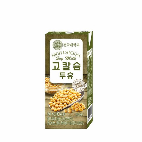 브랜드없음 건국대학교 고칼슘 두유 190ml x 72팩 유산균 함유, 단품없음