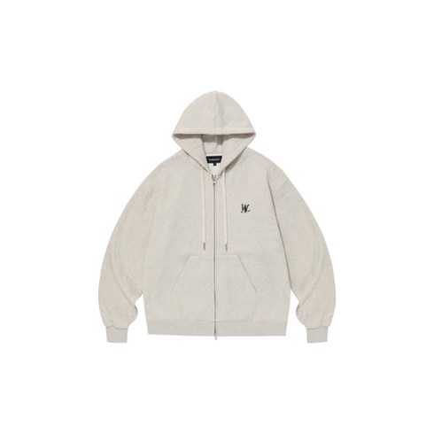 우알롱 후드집업 WOOALONG (기모)시그니처 후드집업Signature Hood Zip-up WL234JHZ02UOTM 오버핏 백화점 하프 쿨핏 기모 정품 후디 밴드