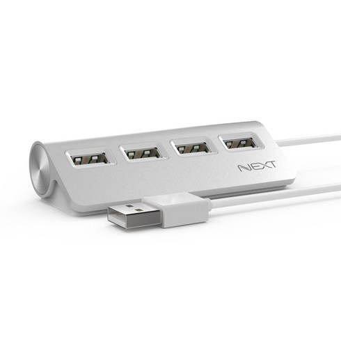 NEXT 214UH 4포트 USB 무전원허브 14cm 인체공학디자인 알루미늄바디 USB허브