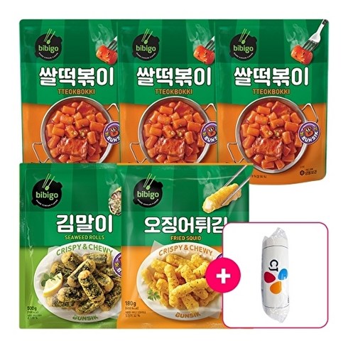 CJ제일제당 [T]비비고 쌀떡볶이3개+김말이1개+오징어튀김1개(키친타올증정), 단품