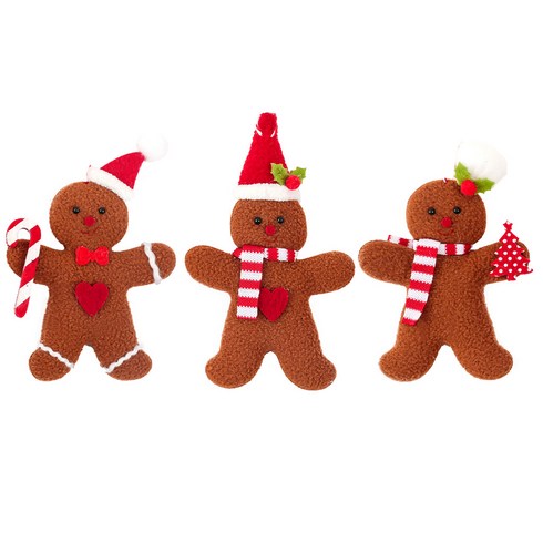 2023년 가성비 최고 크리스마스장신구 - 3 개 PC/세트 크리스마스 장식 진저 브레드 인형 펜던트 Xmas Tree 교수형 장신구, 크리스마스 모자