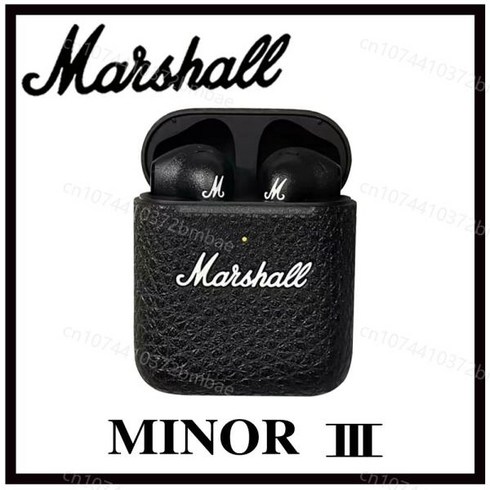 마샬이어폰 - 블루투스 스피커 휴대용 자전거 핸드폰스피커 Marshall MINOR III 무선 헤드폰 HIFI 사운드 이어폰 충전 케이스 포함 스포츠 세미 인이어