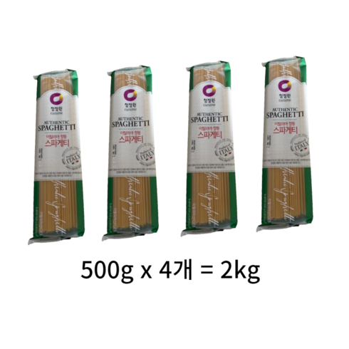 스파게티면 티어 - 청정원 이탈리아 정통 스파게티면, 2kg, 4개