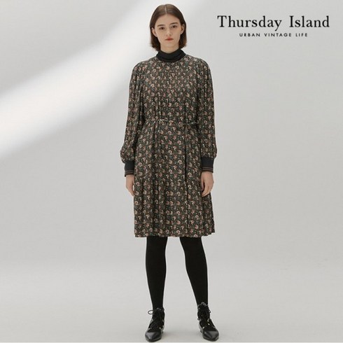 써스데이아일랜드 [Thursday Island] 패턴 A라인 미니 원피스(T218MOP269W)