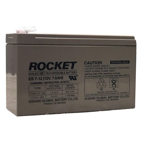 12v배터리 - 로케트 ROCKET ES7-12 12V 7A 연축전지, 1개, 1개