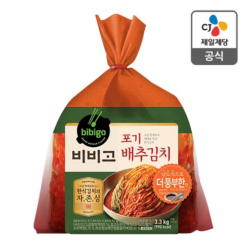 비비고 포기배추김치 더풍부한맛 3.3kg