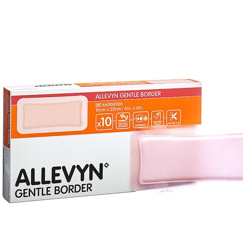 알레빈 Gentle Border 10cmX20cm 10매입 드레싱밴드, 1개