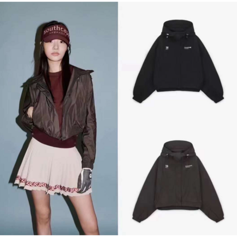 2023년 가성비 최고 사우스케이프골프웨어 - 잡꼬바 알지오 여성 스포츠 가을 가오리 골프 후드 숏 자켓 바람막이