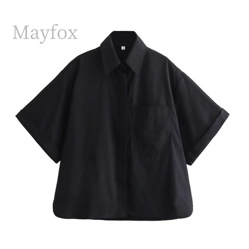뉴진스버블검 - Mayfox 자라 ZA 포켓 포플린 셔츠 뉴진스 버블검 뮤비 스쿨룩 화이트 여성 남방