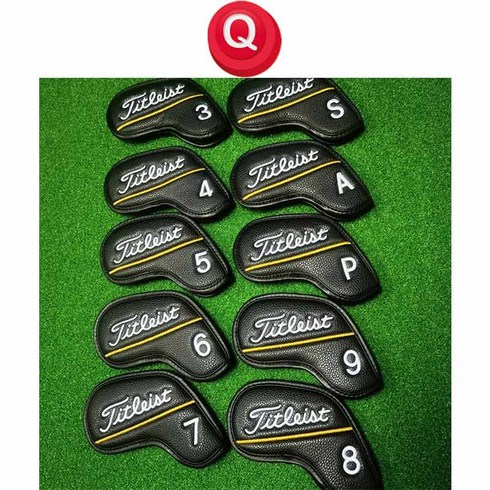 2023년 가성비 최고 타이틀리스트아이언커버 - 은서네가게 골프 헤드커버 클럽 가죽 고급형 세트, Q모델