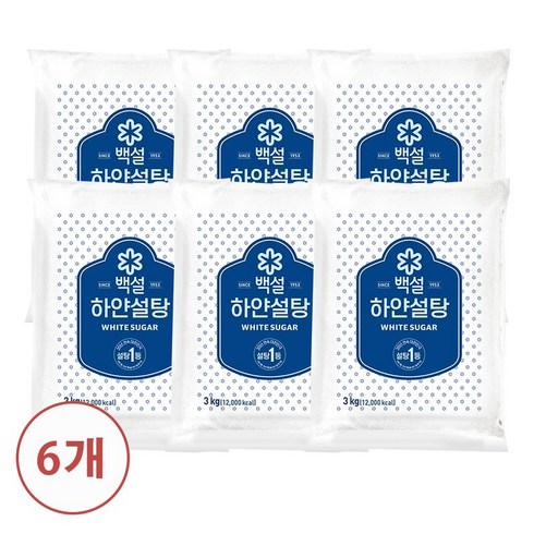 백설 하얀설탕 3kg, 6개