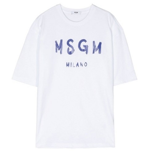 MSGM 23SS 키즈 로고 프린팅 티셔츠 화이트 MS029315 001