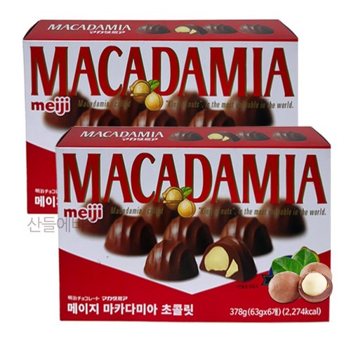 메이지 마카다미아 초콜릿 378g(63gx6개), 378g, 2개