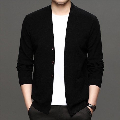2023년 가성비 최고 남자 간절기가디건 - 선빛 켄지 남성 가디건 브이넥 오버핏 세미 기본 간절기 아우터 스웨터