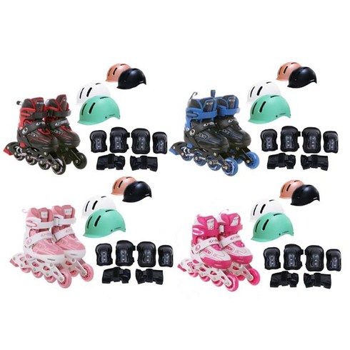 랜드웨이마운트 - 랜드웨이 마운트 아동 인라인 스케이트 풀세트 인라인세트, 마운트 블루S, 어반헬멧 브라운M+보호대S