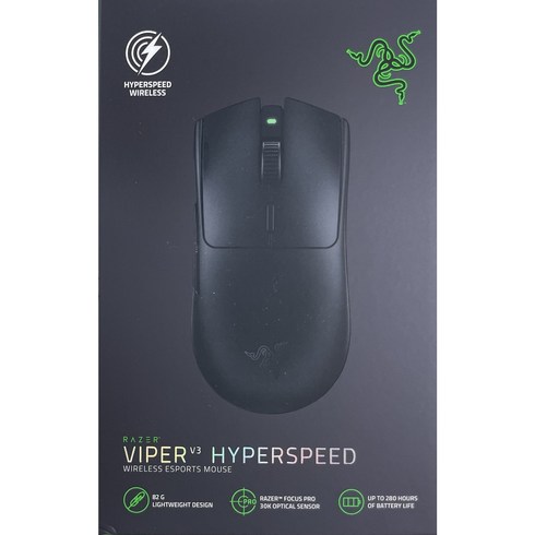 바이퍼미니 - 레이저 Viper V3 HyperSpeed 무선 마우스, RZ01-0491, 블랙