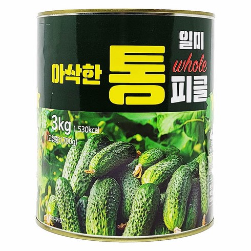 통피클 - 일미 업소용 대용량 아삭한 통오이피클 홀 3kg, 1개