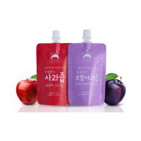 씨를 제거한 과일로 만든 몽실언니 사과즙 100ml 20포  프럼사과즙 100ml 20포 - 씨를 제거한 과일로 만든 몽실언니 사과즙 100ml 20포 + 프럼사과즙 20